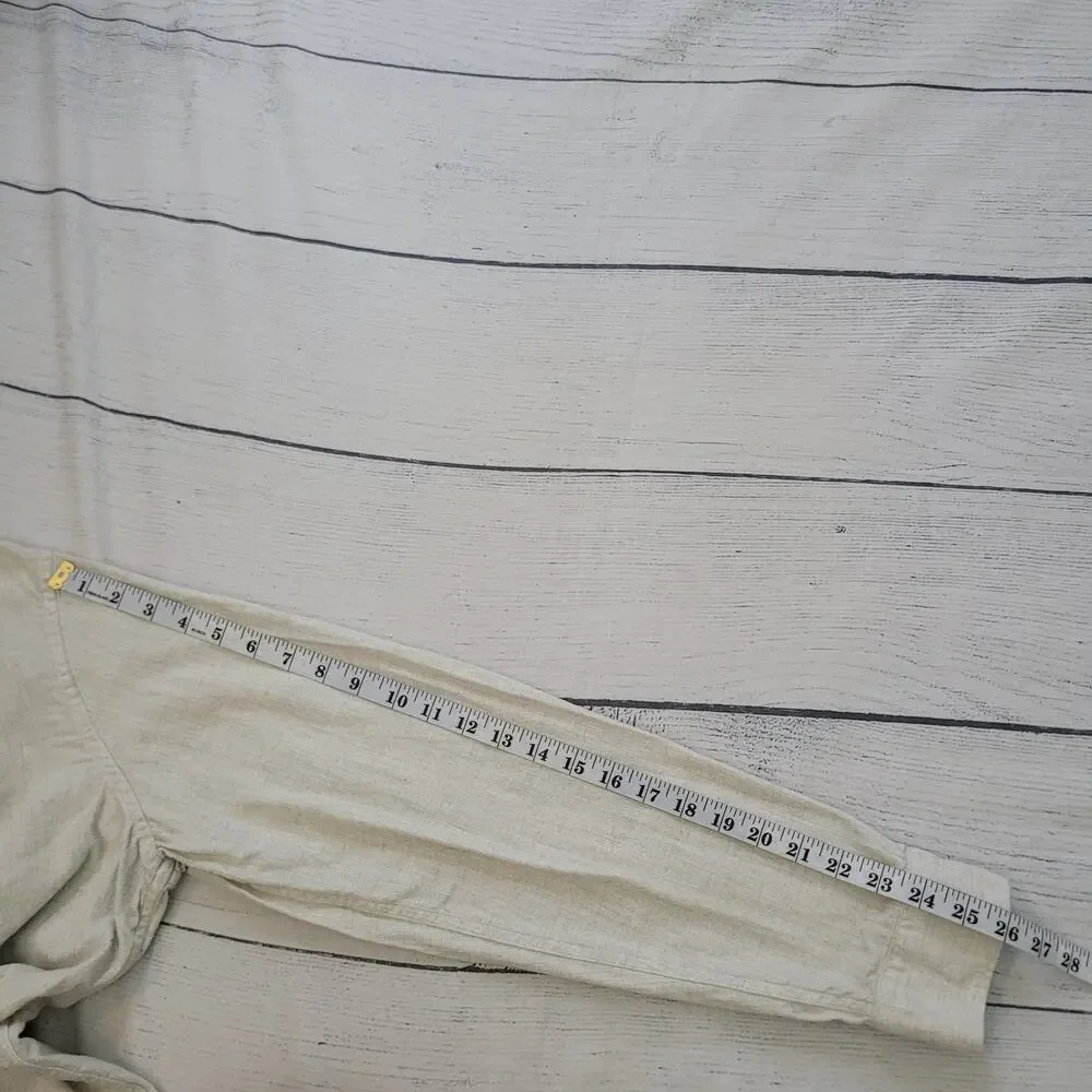 Banana Republic Size XL Tall Stone Beige Cotton Long Sleeve Button Up‎